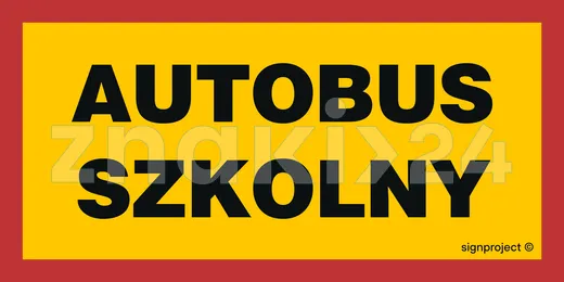 Autobus szkolny - Znak informacyjny PVC - SA049