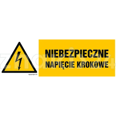 Niebezpieczne napięcie krokowe - Znak elektryczny - HB014