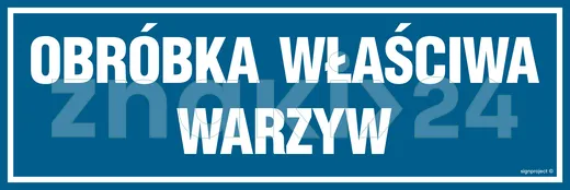 Obróbka właściwa warzyw - Znak informacyjny - PA256