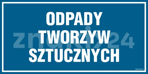 Odpady tworzyw sztucznych - Znak informacyjny - PA533