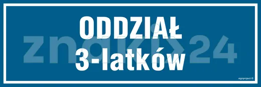 Oddział 3 latków - Znak informacyjny - PA183