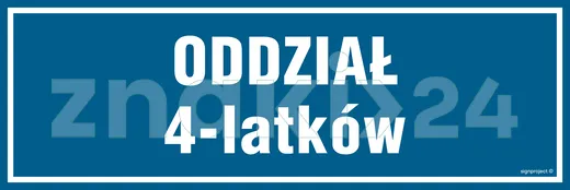 Oddział 4 latków - Znak informacyjny - PA184