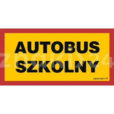 Autobus szkolny - Znak informacyjny PVC - SA049