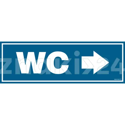 WC Kierunek w prawo - Znak informacyjny - PA310