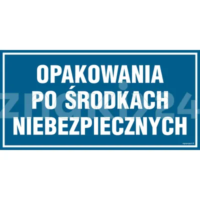 Opakowania po środkach niebezpiecznych - Znak informacyjny - PA536