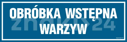 Obróbka wstępna warzyw - Znak informacyjny - PA255