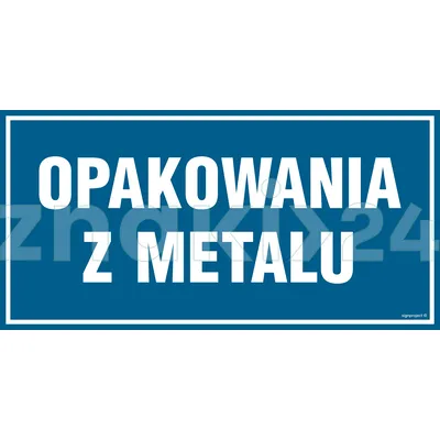 Opakowania z metalu - Znak informacyjny - PA537