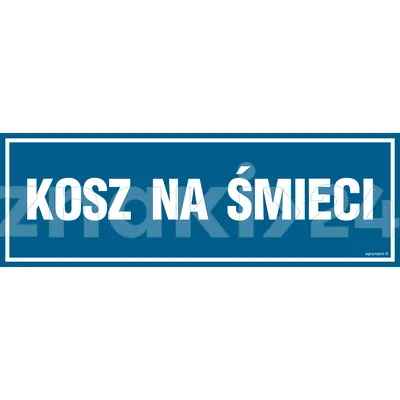 Kosz na śmieci - Znak informacyjny - PA518