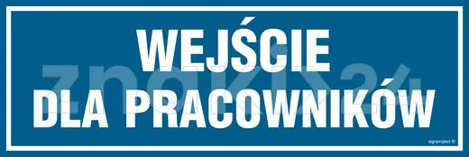 Wejście dla pracowników - Znak informacyjny - PA085