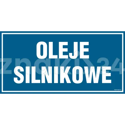 Oleje silnikowe - Znak informacyjny - PA535