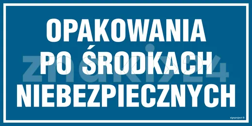 Opakowania po środkach niebezpiecznych - Znak informacyjny - PA536