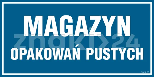 Magazyn opakowań pustych - Znak informacyjny - PA524