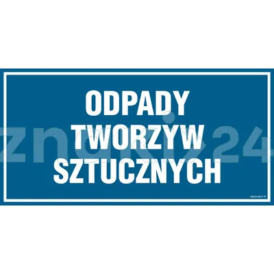 Odpady tworzyw sztucznych - Znak informacyjny - PA533