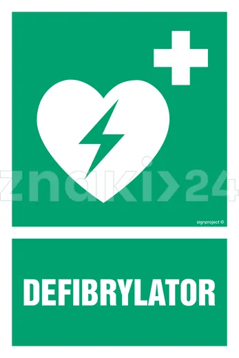 Defibrylator - Znak BHP - GI009