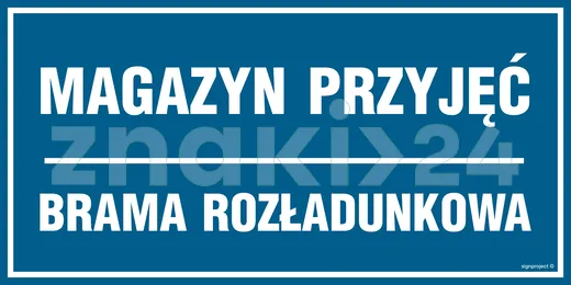 Magazyn przyjęć - Znak informacyjny - PA526