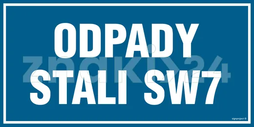 Odpady stali SW7 - Znak informacyjny - PA532