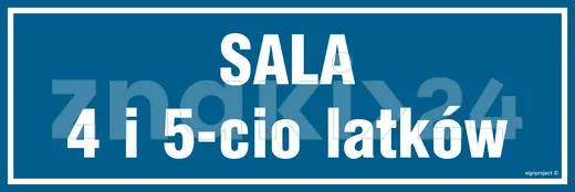 Sala 4 i 5-cio latków - Znak informacyjny - PA175