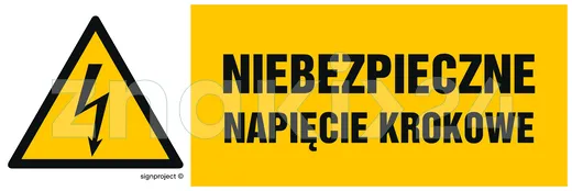 Niebezpieczne napięcie krokowe - Znak elektryczny - HB014