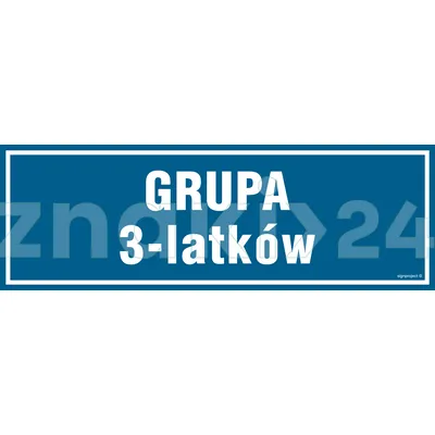 Grupa 3 latków - Znak informacyjny - PA187