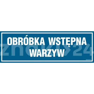 Obróbka wstępna warzyw - Znak informacyjny - PA255