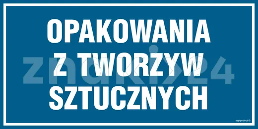 Opakowania z tworzyw sztucznych - Znak informacyjny - PA539