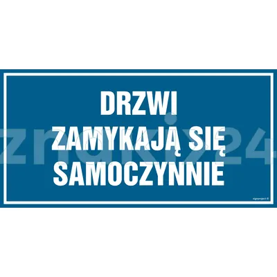 Drzwi zamykają się samoczynnie - Znak informacyjny - PA509