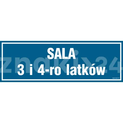 Sala 3 i 4-ro latków - Znak informacyjny - PA174