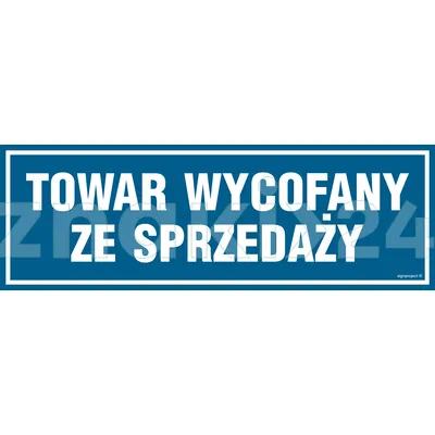 Towar wycofany ze sprzedaży - Znak informacyjny - PA383