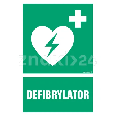 Defibrylator - Znak BHP - GI009