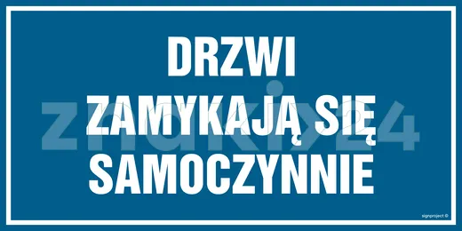 Drzwi zamykają się samoczynnie - Znak informacyjny - PA509