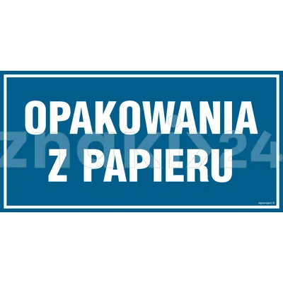 Opakowania z papieru - Znak informacyjny - PA538