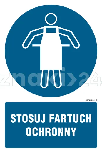 Stosuj fartuch ochronny - Znak BHP - GL048