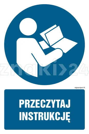 Przeczytaj instrukcję - Znak BHP - GL049