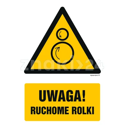 Uwaga! Ruchome rolki - Znak BHP - GF078