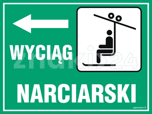 Wyciąg narciarski ławeczkowy - Znak informacyjny - OC008