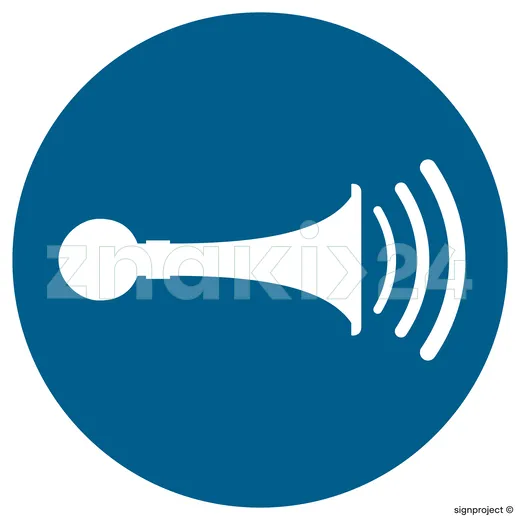 Nakaz używania sygnału dźwiękowego - Znak BHP - GJ029