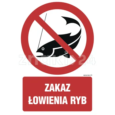 Zakaz łowienia ryb - Znak informacyjny - OD023