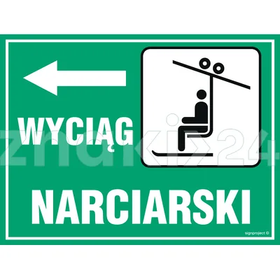 Wyciąg narciarski ławeczkowy - Znak informacyjny - OC008