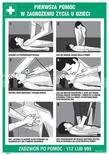 Pierwsza pomoc w zagrożeniu życia u dzieci - Instrukcja BHP - DD021