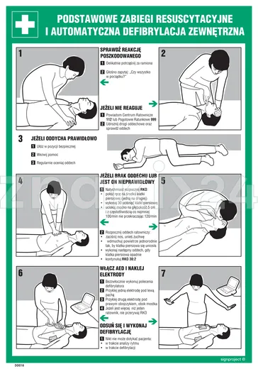 Podstawowe zabiegi resuscytacyjne i automatyczna defibrylacja zewętrzna - Instrukcja BHP - DD022