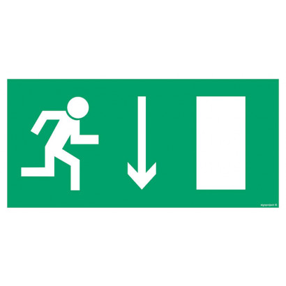 Znak - Kierunek do wyjścia drogi ewakuacyjnej dla niepełnosprawnych w lewo AC011