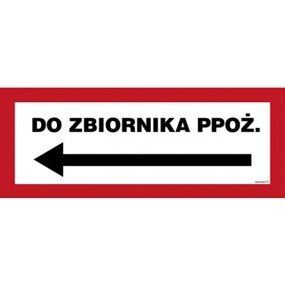 Znak - Do zbiornika ppoż. w lewo BC135