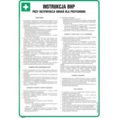 Instrukcja BHP przy dezynfekcji ubrań dla przychodni DD014
