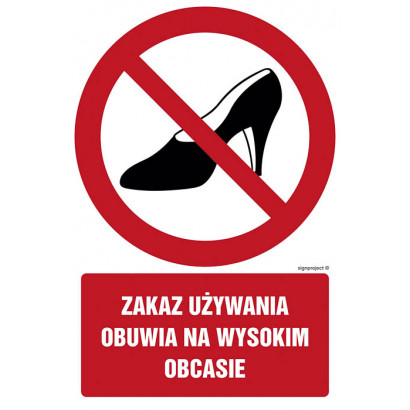 Znak - Zakaz używania obuwia na wysokim obcasie GC022