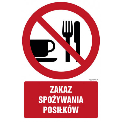 Znak - Zakaz spożywania posiłków GC024