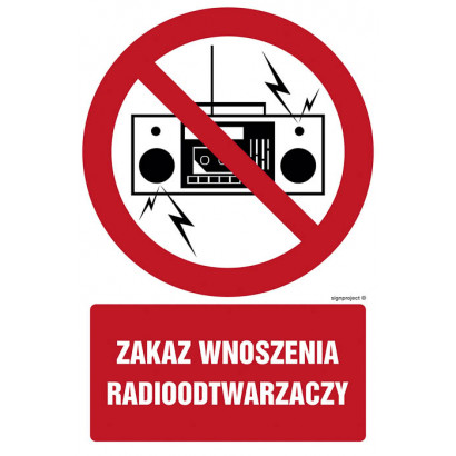Znak - Zakaz wnoszenia radioodtwarzaczy GC048