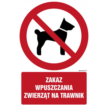 Znak - Zakaz wpuszczania zwierząt na trawnik GC067