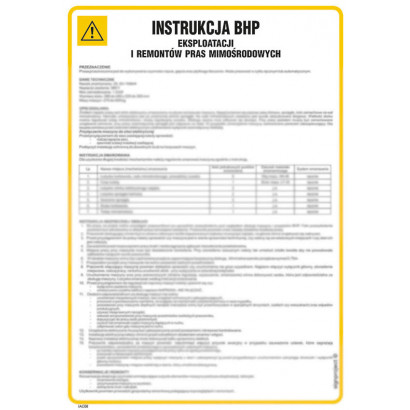 Instrukcja BHP eksploatacji i remontów pras mimośrodowych IAC08