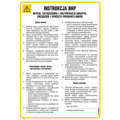 Instrukcja BHP mycia czyszczenia i dezynfekcji maszyn IAG65