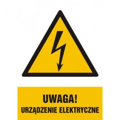 Znak - Uwaga, urządzenie elektryczne HA022